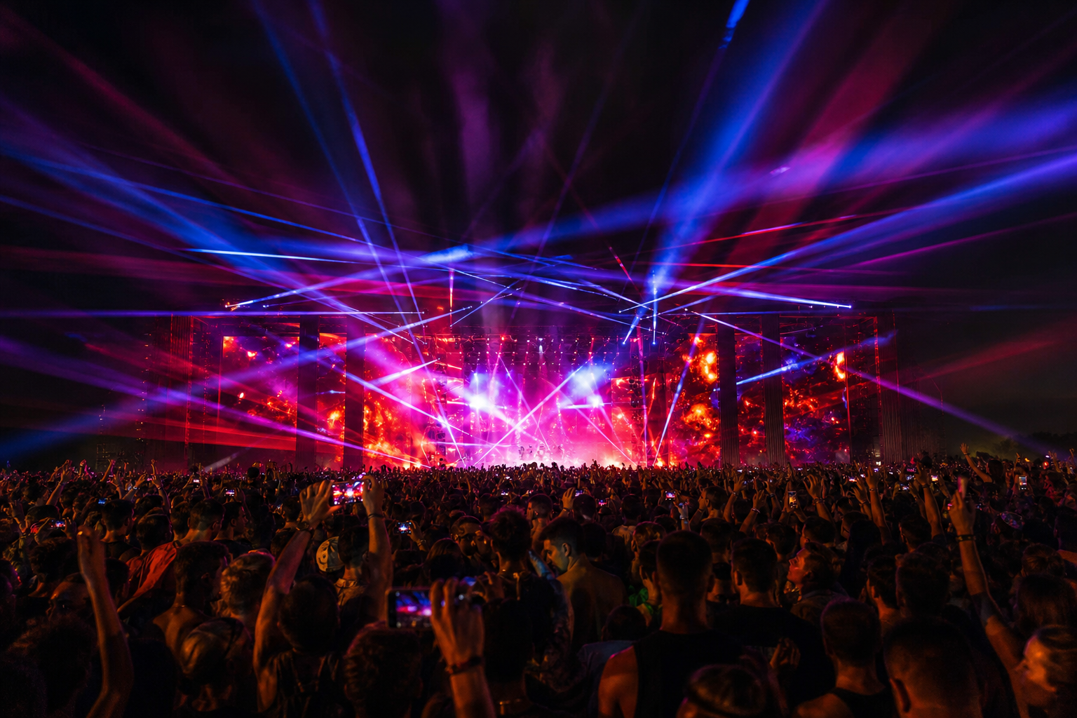 Concerto dal vivo con luci e laser