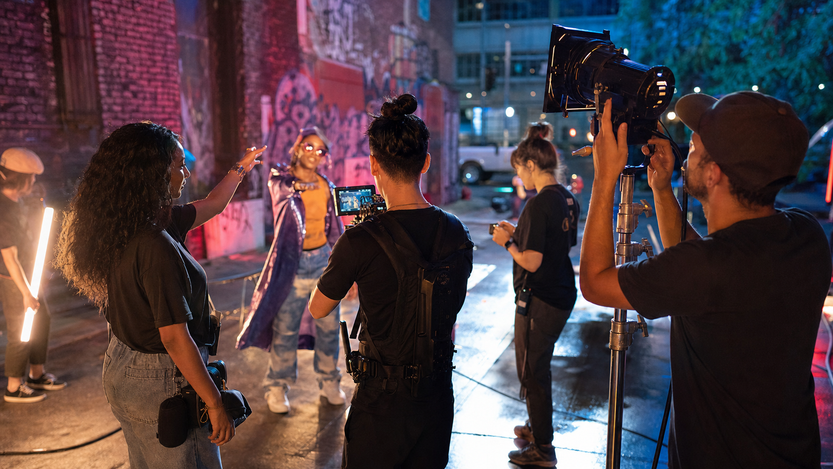 Troupe sul set di un videoclip